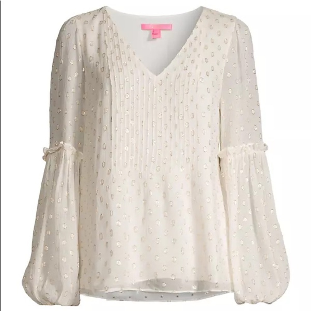 NWT Lilly Pulitzer Cleme Long Sleeve Blouse